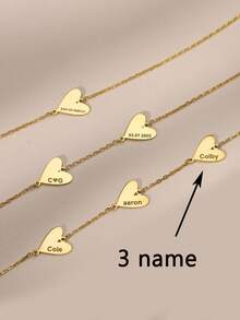 1PC [Customized] Personalized Love Name Bracelet, Stainless Steel Bracelet, Customizable 1-3 Names, Women's Bracelet, Jewelry Women, Family Bracelet, Customized Gift, Suitable For Gifting And Daily Wear, Valentine's Day, Eid Al-Fitr, Mother's Day, Back-To-School Season Gifts, Personalized Bracelet - Multicolor 2 - View 16