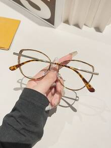 Cat Eye Versatile No-Makeup Fashion Non-Prescription Glasses - A - View 3