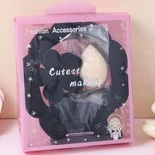 5件套柔和粉蓝色花朵发饰及腕饰套装 - 无缝发夹、发带、腕带 - 易于清洁、可水洗、亲肤，浅米色，适合生日派对、日常佩戴，理想的礼盒包装