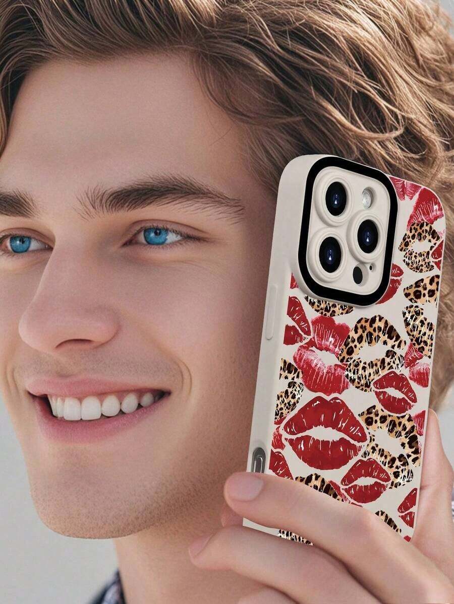 Leopard Print Red Lip Pattern Protective Phone Cover Fashion Forward Statement Y2K Aesthetic Wild Style Daily Accessory Compatible With IPhone 17 Pro Max 17Air 17Pro 17 16E SE4 16 15 14 13 13Mini 12 12Mini 11 X XS XSMAX Plus Pro CaseSimple Fashion Dark Red Stripe Pattern Phone Case - 顏色1 - 查看 1