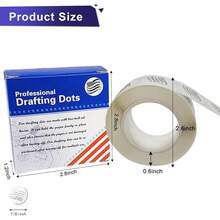 New  1 Pack Drafting Dots 7/8" Diameter, Low Tack, Easy Removal, Pre-Cut Drafting Tape Dots For Tracing, Drawing, Positioning, Roll Of 500 Dots Per Box (White) - Màu trắng (cờ Mỹ) - 1 gói - Xem 2