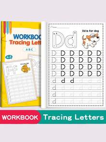1/2/4pcs 32-Page ABC Letter Tracing Workbook Notebook | Suitable For Preschool And Kindergarten ABC Letter Practice | Fun Early Writing Practice Notebook With Drawing Pages, Practice Book, Magic Words, Great Gift And Practical Durable English Writing Notebook, Ideal For Back To School Season - Multicolor - View 8