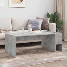 vidaXL Table basse Gris béton 101,5 x 50 x 37 cm Bois d'ingénierie - Gris - Voir 4