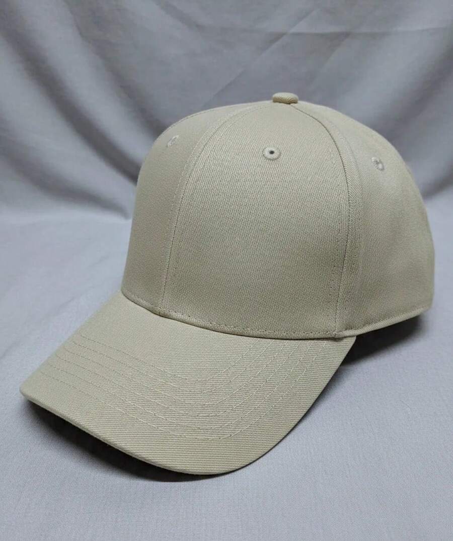 Unisex Basic Plain Adjustable Casual Baseball Cap For Sports, Summer And Sun Protection - Beige - View 1