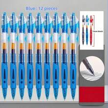 12/24pcs 0.5mm Retractable Ballpoint Pen Set, Black/Blue Ink Rollerball Pens, Simple Push-Button Ballpoint Pens For Students, Exams, Office, Gifts - High-Quality Round Tip Pens - Multicolor - View 10