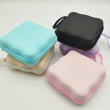 Shockproof Solid Color Material 1pc Square Wave Bluetooth Earphone Cable Portable Small Storage Bag Charger Power Bank Organizer Box Solid Color Anti Pressure Anti Drop Large Capacity Protective Case Compact Portable Travel Accessory Storage Women Gift Birthday - Multicolor - View 6