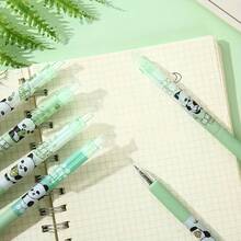 4pcs Panda Design Green Neutral Pens, ST Point, Quick-Drying Ink, Signature Black, Featherless, Office & Supplies - Multicolor - View 11