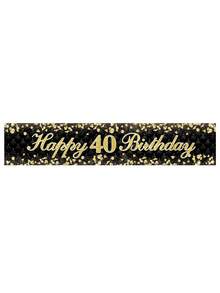 1 tấm banner sinh nhật lần thứ 40 màu đen và vàng, phông nền trang trí tiệc sinh nhật, banner vải trang trí, đồ dùng tiệc sinh nhật, quà tặng sinh nhật lần thứ 40, trang trí sinh nhật kỷ niệm, quà sinh nhật, trang trí sinh nhật, trang trí trong nhà/ngoài trời, trang trí nhà cửa - sinh nhật lần thứ 40 màu đen và vàng - Xem 8