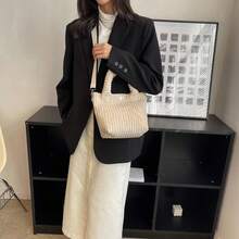 （可定制姓名）精美优雅多功能单肩斜挎水桶包，单肩包，斜挎包。采用厚实柔软的面料制成。多种颜色可选。理想的礼品之选。 - 彩色 - 查看 2