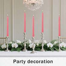 12 Pieces Of 10 Inch Spiral Wax, Non Dripping, Smoke-Free, Odorless, Suitable For Families, Weddings, Parties, Seasonal Celebrations, Emergencies, And Home Decor. Multiple Colors To Choose From, Lovers Can Save And Create A Romantic Atmosphere. - 粉色 - 查看 8