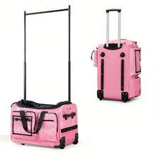Fochier 1 Set Of 23-Inch Pulley Dance Bag, Dancers Carry Competition Luggage, The Separator Block Can Change Clothes, Suitable For Girls Dance Competition, Concert, Travel Multi-Functional Waterproof Clothing Luggage, Mute Wheel, Flash Pink Flash Blue. - 粉色 - 查看 1