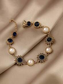 1件装时尚个性仿珍珠手链，青少年腕带设计，春季新品