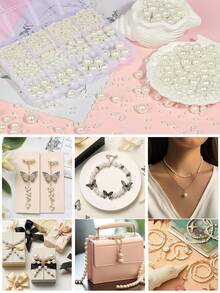 200/1200 Pcs Pearl Beads For Jewelry Making, 5 Size Round Pearls For Bracelets Making Kit Small Pearl Filler Beads With Hole For DIY Craft Necklace Earrings - Pearl Set - View 5