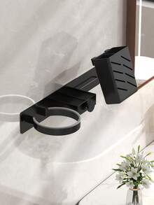 壁挂式吹风机支架，无需钻孔浴室吹风机收纳架，直发器和卷发棒整理架（适用于美发沙龙浴室），浴室置物架，浴室收纳整理，浴室配件，房间装饰，返校必备 - 彩色 - 查看 4