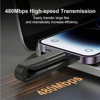 5-In-1 Keychain Fast Charging Data Cable - High-Speed Data Transfer & 60W Fast Charging, Compatible With IPhone 14/15/16/17/X/, OPPO, Vivo And More Devices. Compact Keychain Design For Easy Carrying, Includes Lightning To Type-C Adapter Compatible With IPhone 6/8/11/12