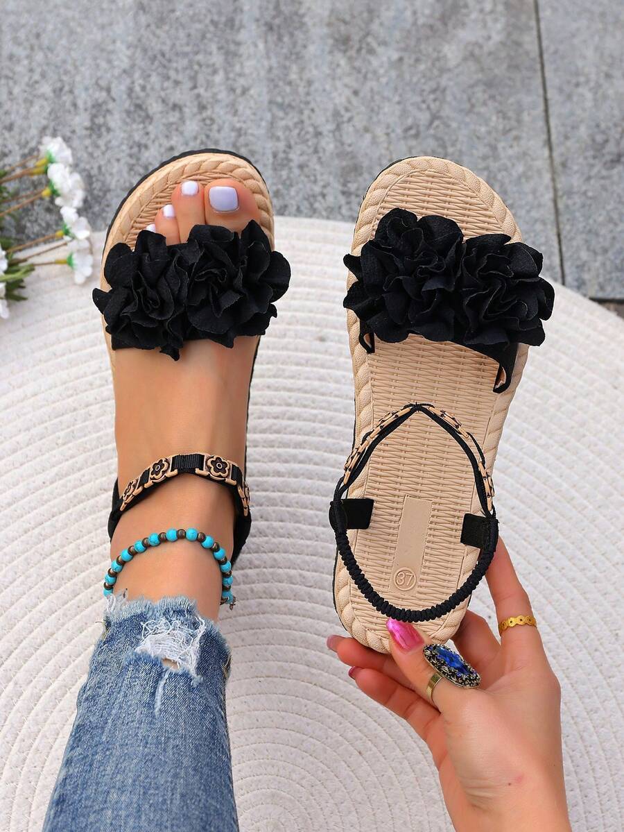New Bohemian Bowknot Design Fashion Versatile Cute 1 Pair Lovely Butterfly Bohemian White/Pink Teenage Girls Summer 2026 New Bohemian Sandals