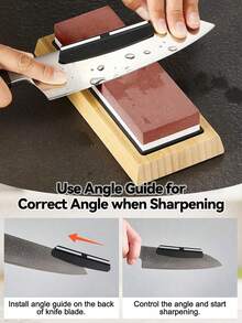 1/3/8pcs Knife Sharpener Set, Double-Sided Sharpener, 400/1000/3000/8000 Grit Whetstone, Suitable For Blades, With Angle Guide, Non-Slip Base And Leather Scraper