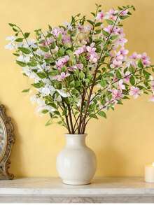 Artificial Cherry Blossom Branch Qilixiang Osmanthus Spring Fake Flower Home Artificial Flower Stem Realistic Fake Silk Flower Home Valentine's Day Wedding Kitchen Decoration Flower Arrangement - Multicolor - View 1