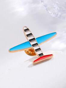 4/1pc Personalized Cute Mini Plane Striped Brooch, Women's Badge Enamel Pins, Ideal For Daily Casual Valentine's Day, Vacation, Festival Wear, Gifts For Women, Jewelry Women, Best Friend Gifts Women ,Summer - Multicolor - View 7