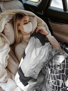 One Merch Direction Throw Blanket Warm Blankets Breathable Air Conditioner Blanket For Car Classic Outdoor Blankets For Picnic For All Season - 黑色 - 查看 5