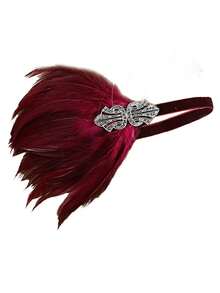 1Pc Women Flapper Feather Headband For 1920s Theme Party Gatsby Headpiece For 20S Party