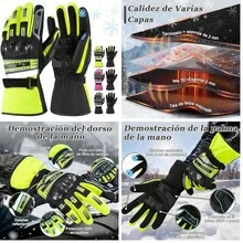 Guantes Clidos De Invierno para Motocicleta,Impermeable, Resistente al Viento - amarillo fluorescente+m - Ver 8