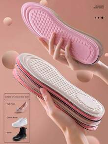 1双女士4D按摩可裁剪鞋垫，柔软透气，吸湿排汗，超薄设计，适用于高跟鞋和靴子 - 杏色圓頭 - 查看 6