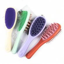Long-Handled Double-Sided Shampoo Brush With Silicone Handle, Suitable For Both Wet And Dry Use, Massage Brush - màu xanh lá - Xem 2