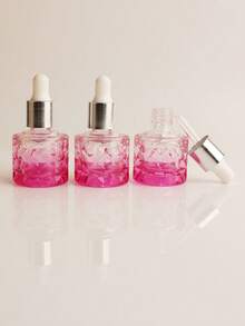 2 piezas/3 piezas/5 piezas/10 piezas/20 piezas Botellas de vidrio con cuentagotas recargables de 10ml para aceites esenciales y perfumes con diseño de piña redonda, mini viales transparentes rosas portátiles para muestras - Multicolor - Ver 27