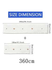 1pc 360cm Baby Crib One-Piece Guardrail, Toddler Anti-Fall Bed Padded Safety Bumper, Animal Embroidery Pattern Crib Guard, Baby Cushion Pad, Crib Protective Cover, Newborn All-Around Crib Protection, Universal Crib Safety Crash Pad, Infant Bed Rail And Bumper Fabric Cover