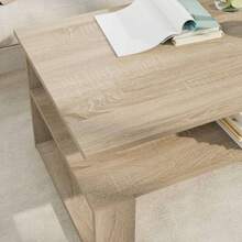 vidaXL Mesa baja Chêne Sonoma 90 x 50 x 40 cm madera de ingeniería - Marrón - Ver 4
