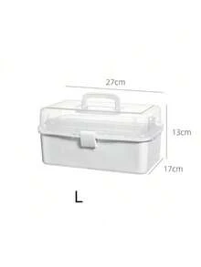 1pc Large Capacity Home Medicine Cabinet, 3-Tier Divided Medicine Cabinet, Portable Home First Aid Box, Moisture-Proof And Dust-Proof, Round Portable Handle, Suitable For Medicine Boxes And Bottles, Suitable For Bedroom, Living Room, Dorm And Other Spaces. - Multicolor - View 15