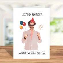 1pc Funny Creative Birthday Card, "Wawaweewa You've Achieved Great Success!" Humorous Birthday Card, Suitable For Boyfriend/Girlfriend, Happy Birthday, Back To School Supplies - Multicolor - View 5