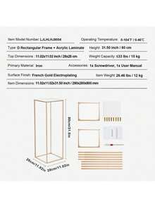 2PCS 31.5inch High Wedding Flower Stand, Metal Vase Column Geometric Centerpiece Stands, Gold Rectangular Floral Display Rack For T-Stage Events Reception, Party Decoration Home - Gold - View 7