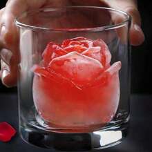 玫瑰花纹硅胶冰格，适用于制作鸡尾酒、威士忌冰球，也可用于制作果汁和其他冷饮。这款冰格也是情人节的理想礼物。 - 粉色 - 查看 8