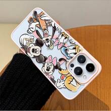 Disney. ‌   What Disney Disney Mickey Mouse Family Character Patterned Phone Case With Playful Designs And Cheerful Colors. Compatible With  17, 16, 15, 14, 13, 12, And 11 Pro Models, Featuring Shockproof Protection. Perfect Gift For Family And Frids For Birthdays Holidays And Special Occasions..Holiday Accessories. - 白色 - 查看 5