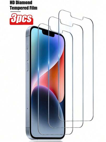 Tempered Glass 3pcs Ultra-Clear Tempered Glass Screen Protector High Definition Display High Hardness Anti-Scratch Waterproof Fingerprint-Resistant Easy Installation Compatible With IPhone 17 Pro Max/17 Pro/17 Air/17/16e/16 Pro Max/16 Pro/16 Plus/16/15 Pro Max/15 Pro/15 Plus/15/14/13/12 And Other Models Easter Spring Gift