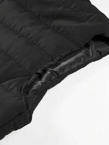 1pc Men's Sleeveless Jacket, Stand Collar, Warm And Fashionable For Fall/Winter - Black - View 8