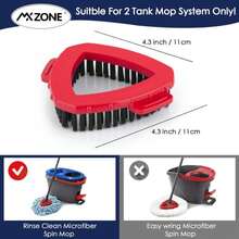 Scrubber And Mop Base Compatible With O Cedar RinseClean 2 Tank System, Spin Mop Scrub Brush Head Replacement, Hard Bristle Cleaning Brush, 1 Mop Base And 1 Scrub Brush, Not Fit EasyWring 1 Tank - MàuF - Xem 2
