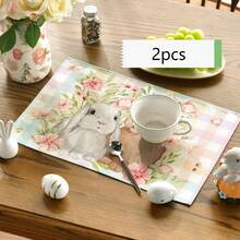 1/2/4/6/8/300 Pcs Luxury Placemat Set, Featuring Modern Minimalist Easter Bunny Pattern Design. Size: 12*18 Inches/30*45 Cm, Multiple Patterns Available, Suitable For Easter Dining And Home Decor. - Multicolor - View 21