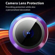 1pc Multi-Color Lens Protector For Xiaomi Redmi Note 15/15Pro/15Pro+, Device Protection, Fashionable Design, Precise Fit, Durable Glass, High-Quality Lens Protector, Smartphone Lens Protector, Tempered Glass Lens Protector, Smartphone Accessories, Phone Care Kit - Multicolor - View 7