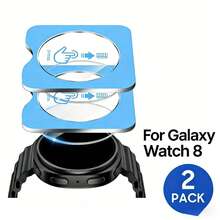 2pcs Tempered Glass Screen Protector For Galaxy Watch 4 40mm/44mm Series, With Auto-Alignment Installation Kit, Scratch-Resistant, Bubble-Free - 2PCS Transparent Positioning Installation - View 1