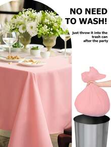 4片装多色塑料桌布，137x183厘米浅粉色一次性长方形桌布，适用于派对、生日、婚礼、野餐、家庭厨房餐桌装饰；4包54英寸*108英寸一次性长方形桌布，适用于6英尺桌子；防水桌布，适用于派对、节日和聚会，适合生日、派对、婚礼等场合。 - 粉色 - 查看 10