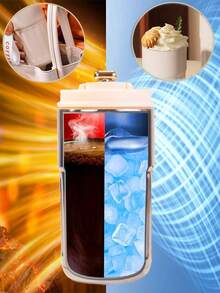 450ml Intelligent Temperature-Controlled Coffee Cup, With LED Touch Screen. Press The Cup Lid To Display The Temperature, Preventing Scalding Or Overly Cold Drinks. The Stainless Steel Is More Corrosion-Resistant And . It Is Suitable For Acidic Beverages Such As Coffee And Tea. It Supports Direct Drinking And Straw Drinking, Adaptable To Different Drinking Habits. - Multicolor - View 5