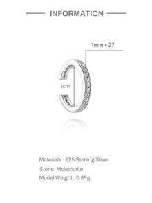 SereneSpark 1Pc Moissanite Stud Earrings 925 Sterling Silver Cartilage Earrings Hypoallergenic Flat Back 18K White Gold Plated Earrings For Daily Wear Wedding Party Engagement Fine Jewelry - White Gold - View 14