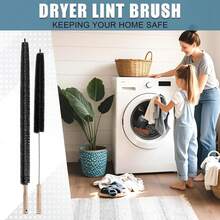 2pcs Multi-Functional Dryer Vent Cleaning Brush Set, Stainless Steel Dryer Vent Lint Brush, Manual Lint Brush, Long Handle Flexible Refrigerator Dryer Lint Remover Brush - Extended - View 9