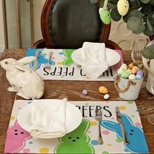 1/2/4/6/8/300 Pcs Luxury Placemat Set, Featuring Modern Minimalist Easter Bunny Pattern Design. Size: 12*18 Inches/30*45 Cm, Multiple Patterns Available, Suitable For Easter Dining And Home Decor. - Multicolor - View 7