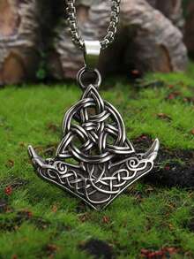 1pc New Fashionable Viking Celtic Knot Pendant Retro Anchor Necklace-Universal And Domineering Accessories For Men And Women - Fashion - View 3