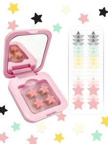 60pcs/Box Cute Star Stickers - Face Stickers, Alcohol-Free, Fragrance-Free, Gentle On Skin, Easy To Apply, Waterproof, Ideal For Party Decorations, Face Stickers, Decorative Stickers, Comes With Makeup Mirror, Suitable For Makeup, Room Decor, Vanity, Travel, Bedroom, Makeup Accessories, Essential For Photo Shoots, Face Painting, Suitable For Various Gatherings, Parties And Entertainment Activities - Multicolor - View 9