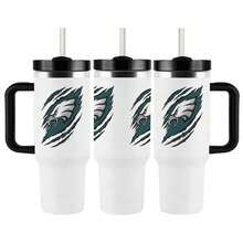 1pc Cup Holder Friendly 40oz Tumbler | Car Travel Insulated Mug with Handle | Commuter-Ready Large Water Cup - Negro - Ver 7